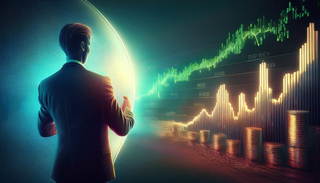 Stock market investing as a powerful tool to build wealth over time, create financial freedom, and take control of your future. A visual representation of smart investing for long-term financial growth.