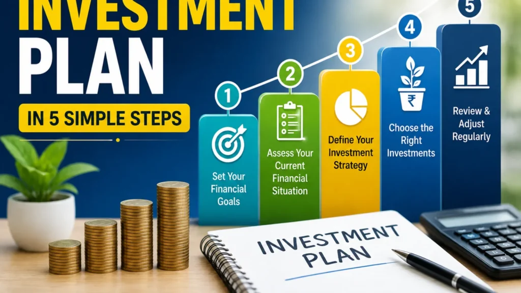 Investment Planning Showing Five Simple Steps to Create an Invesrment Plan